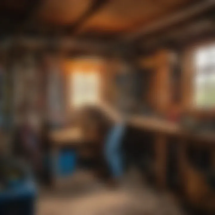 Illustration of troubleshooting electrical issues in shed