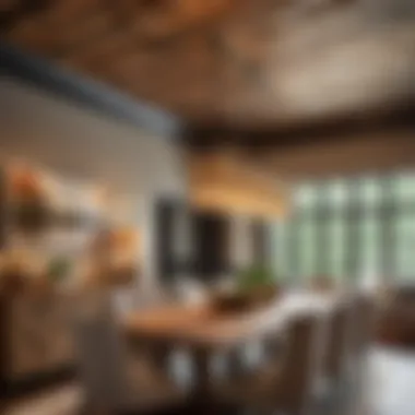 Rustic Shiplap Board Ceiling in Dining Area