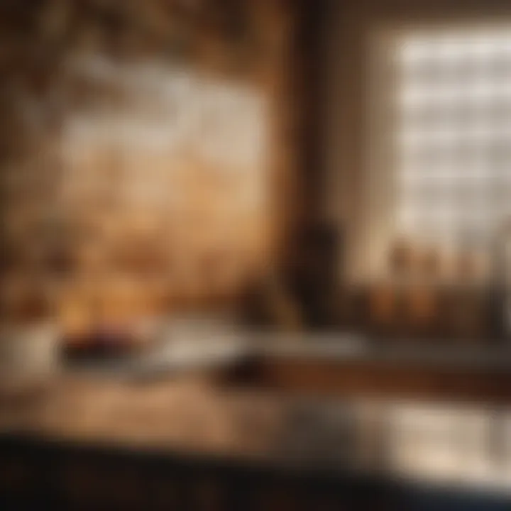 Rustic subway tile backsplash