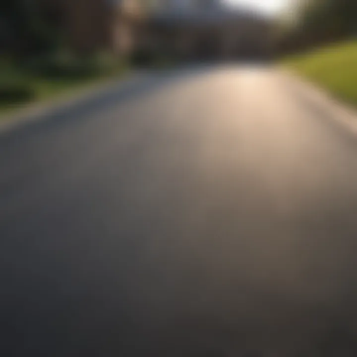 Before and after comparison of sealcoated driveway
