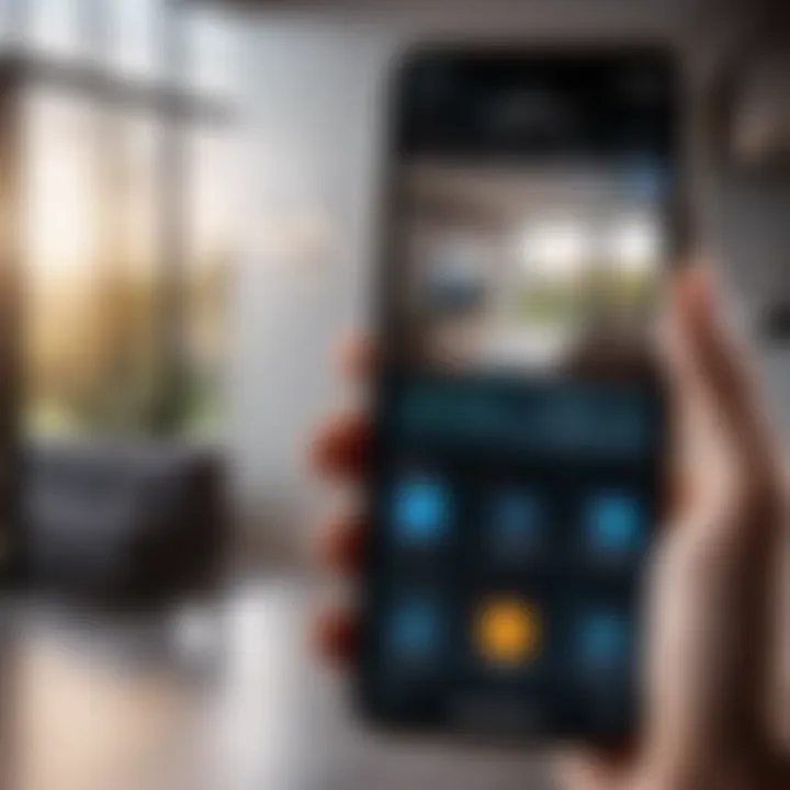 Smart home security app interface