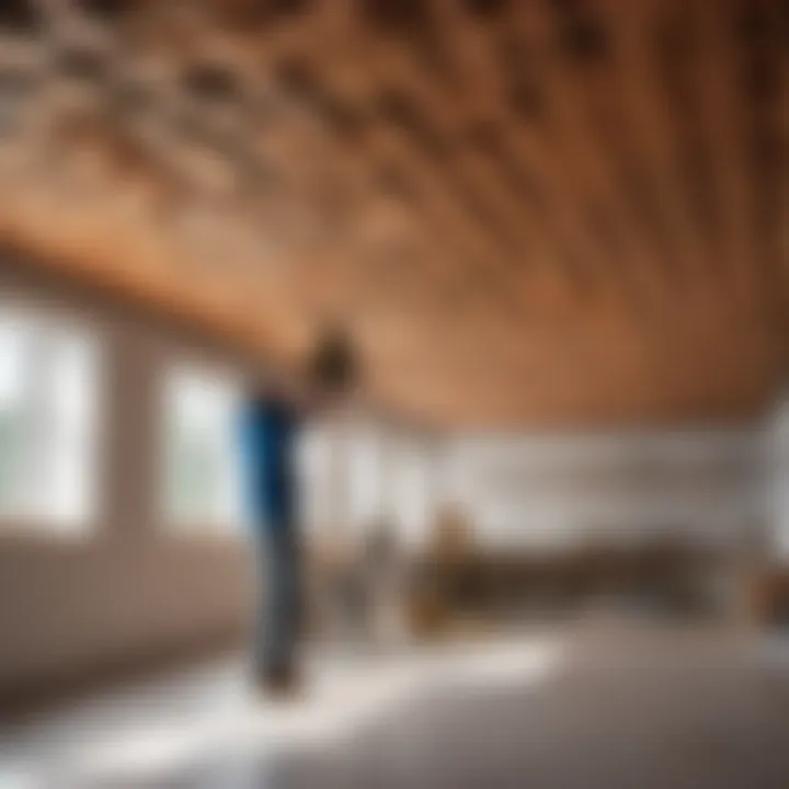 Skilled Craftsman Installing Ceiling Tiles