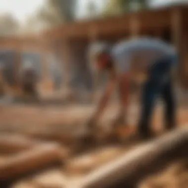 Skilled Craftsmen Working on House Foundation