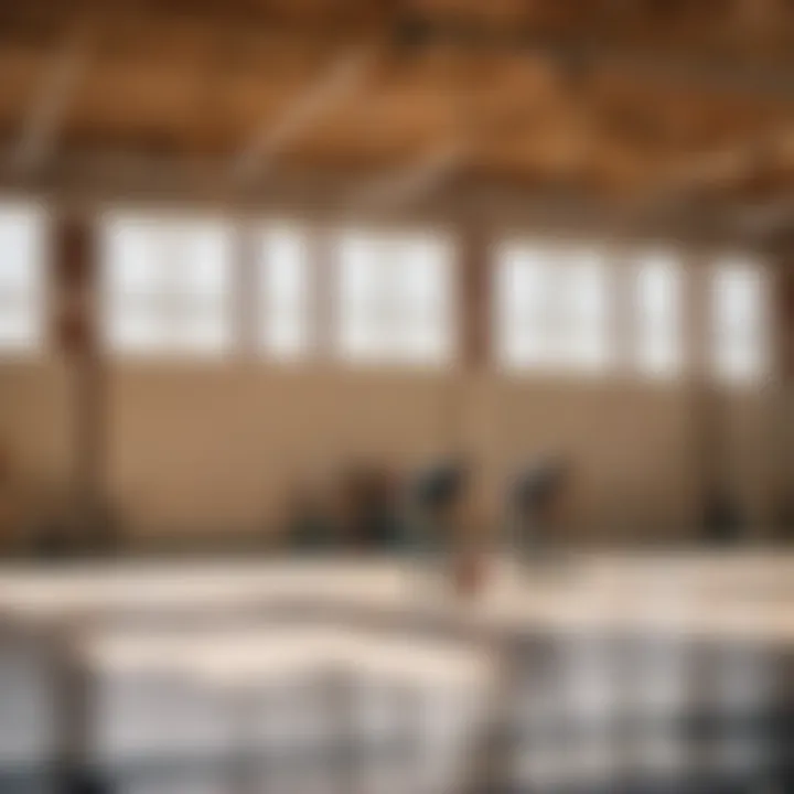 Expert Laborers Installing Gym Floor Skilled Laborers Installing Gym Floor