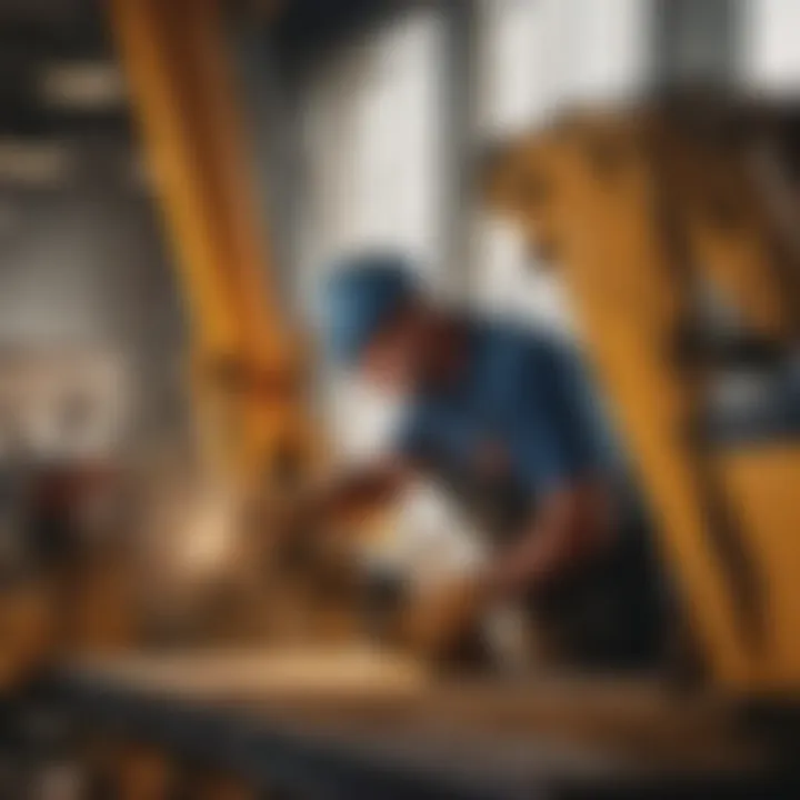 Skilled Construction Worker Operating Machinery