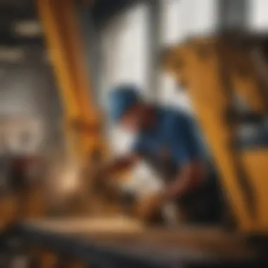 Expert Labor Skilled Construction Worker Operating Machinery