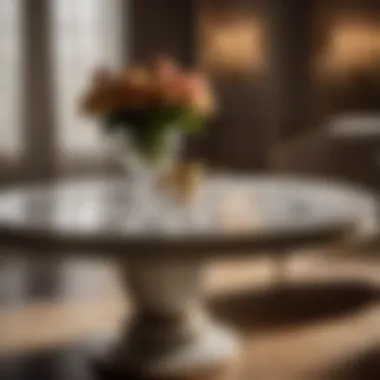 Sleek Marble Table Enhancing Hollywood Regency Elegance