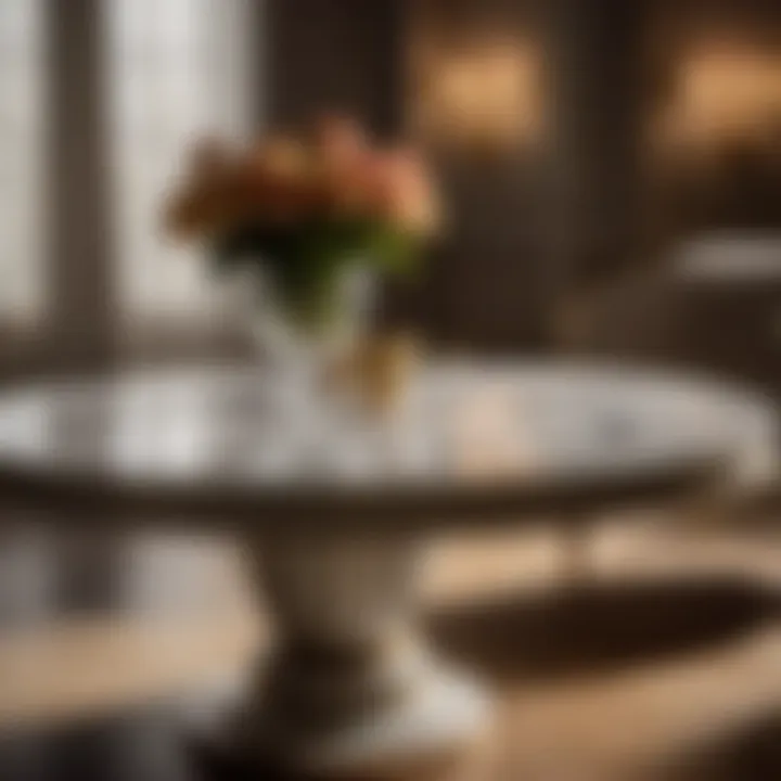 Sleek Marble Table Enhancing Hollywood Regency Elegance