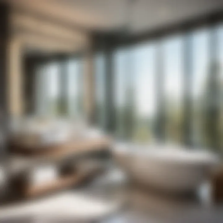 Sleek and modern bathroom remodel with glass features