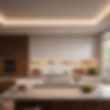 Smart lighting system in a contemporary kitchen setting