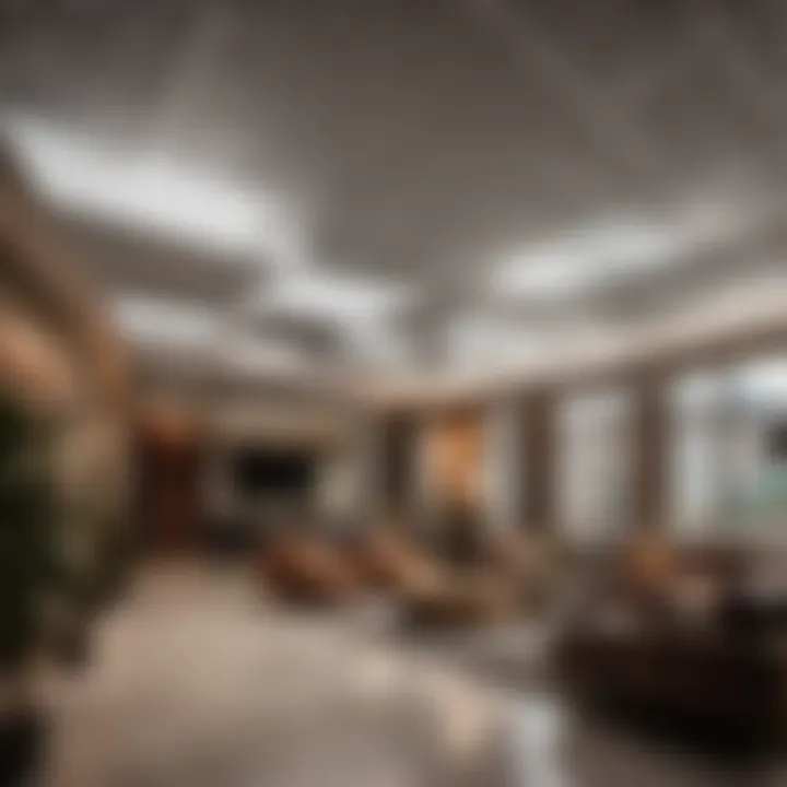 Customizable drop ceiling panels in modern space