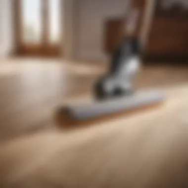 Using specialized tools to ensure proper fitting of laminated wooden flooring