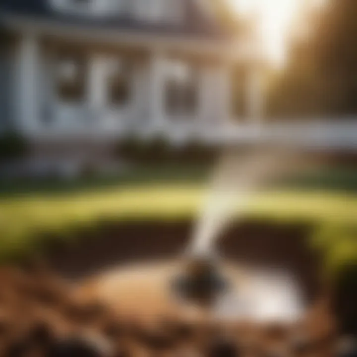 Functionality of a sprinkler head in septic system