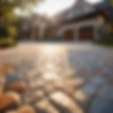 Natural Stone Finish Stained concrete driveway showcasing natural stone finish