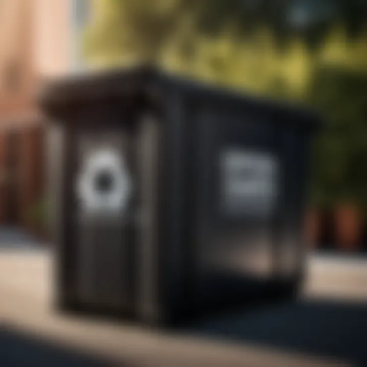 Sustainable features of open top trash dumpster