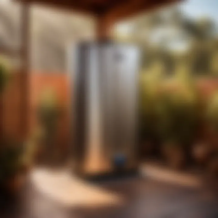 Tankless water heater installed in a weatherproof enclosure