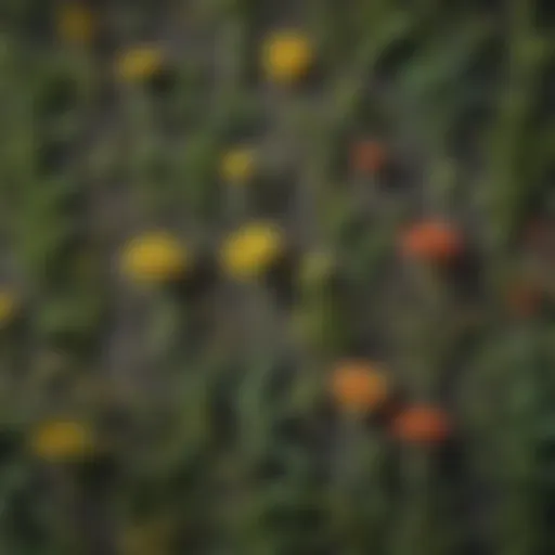 A close-up of different weed species highlighting their unique characteristics