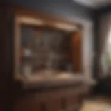 A well-organized workspace with tools for cabinet installation