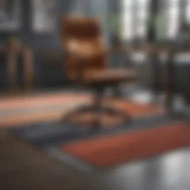 Diverse Mat Materials for Office Decor An office setting showcasing different mat materials for various decor styles