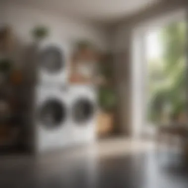 Embracing Sustainability Through Used Appliances A sustainable lifestyle illustration featuring eco-friendly appliances