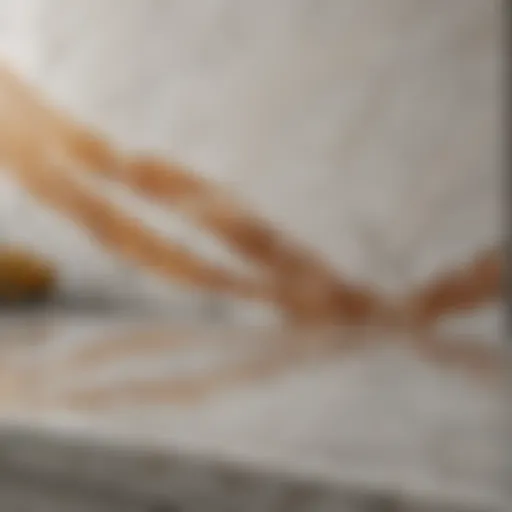 Elegant marble countertop showcasing intricate veining