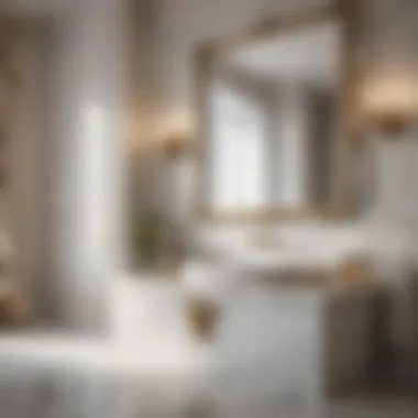 Lavish bathroom adorned with exquisite marble finishes