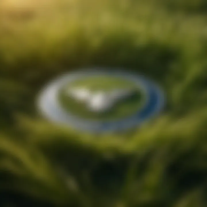 Top Gun Emblem Blending with Lush Buffalo Grass Landscape