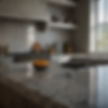 Transformed kitchen with beautifully painted granite countertops