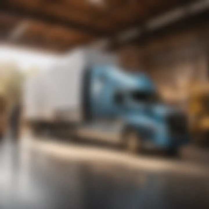 Professional movers loading a large mirror onto a padded truck for transportation
