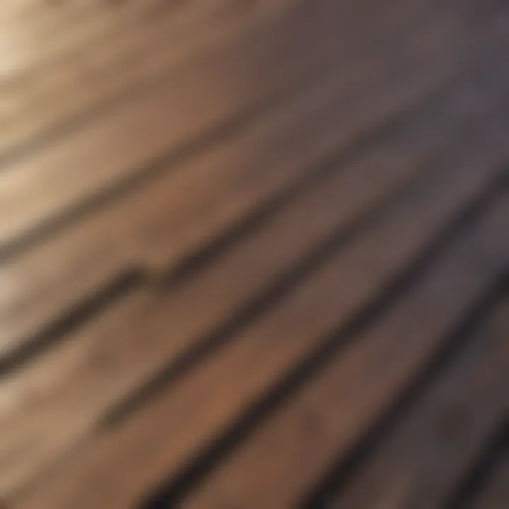 Close-up of decking boards showing signs of weathering