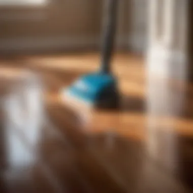 Preserving Hardwood's Natural Beauty Person using pH neutral floor cleaner on hardwood floor