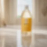 pH neutral floor cleaner bottle on marble floor