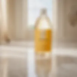pH neutral floor cleaner bottle on marble floor