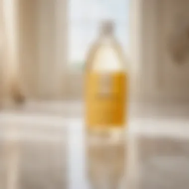 pH neutral floor cleaner bottle on marble floor
