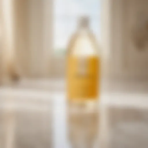 pH neutral floor cleaner bottle on marble floor