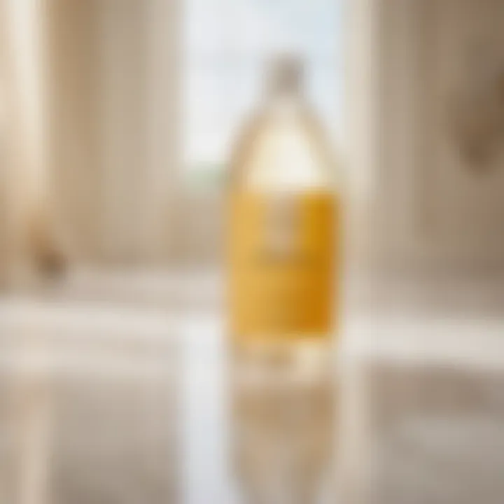 pH neutral floor cleaner bottle on marble floor