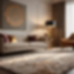 Elegant carpet samples in a modern setting