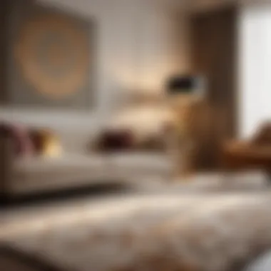 Elegant carpet samples in a modern setting