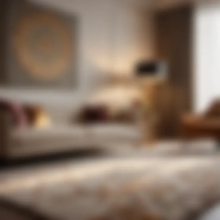 Elegant carpet samples in a modern setting