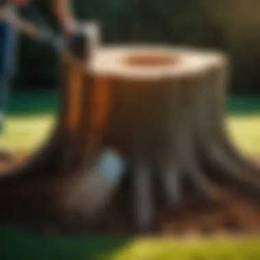 Illustration demonstrating expert tips for efficient stump removal