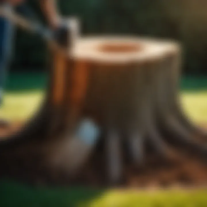 Illustration demonstrating expert tips for efficient stump removal