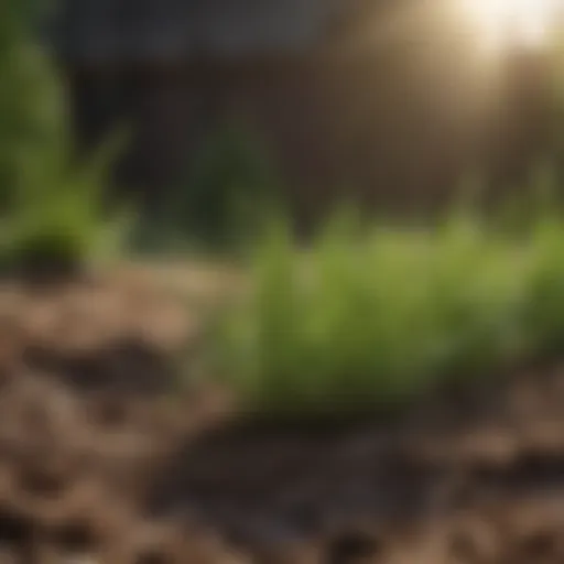 Lush Green Grass Sprouting from Dirt