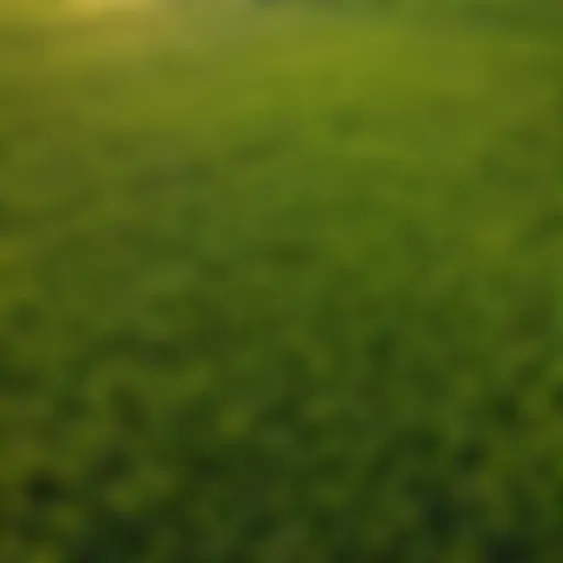 Aerial view of lush, healthy grass field