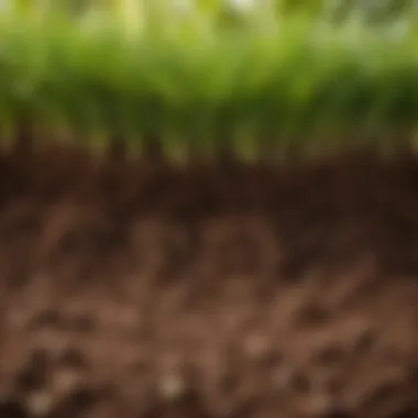 Nutrient-Rich Soil Preparation Close-up of rich, fertile soil for grass cultivation