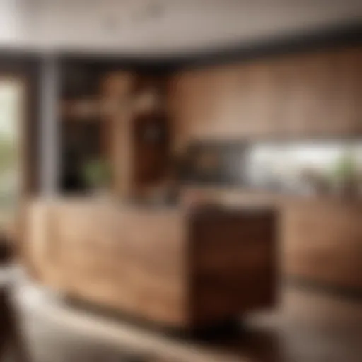 Elegant wooden kitchen wagon in modern home