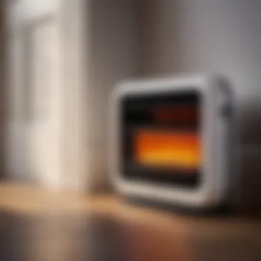 Eco-Friendly Heating Technology in Action Energy-Efficient Mini Electric Heater at Work