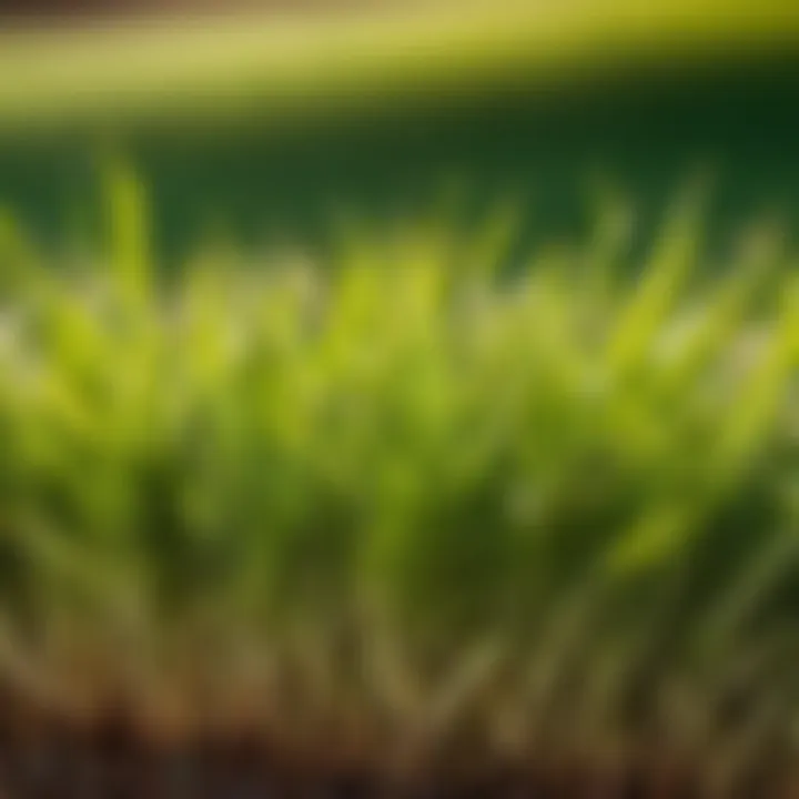 Close-up of overseeding grass seeds