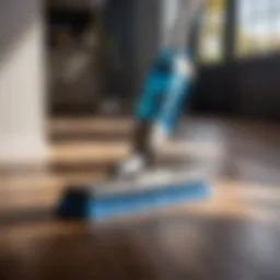 Vinyl plank floor being cleaned with eco-friendly solution