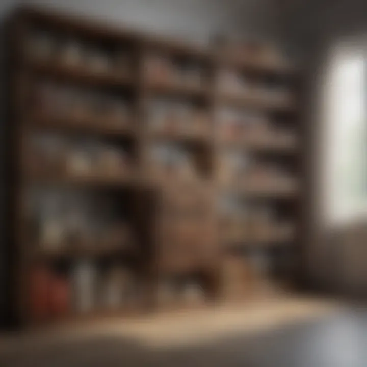 A visually pleasing storage solution demonstrating innovative organization techniques.
