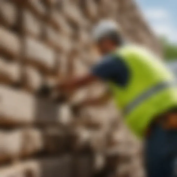 Skilled labor for block retaining wall installation